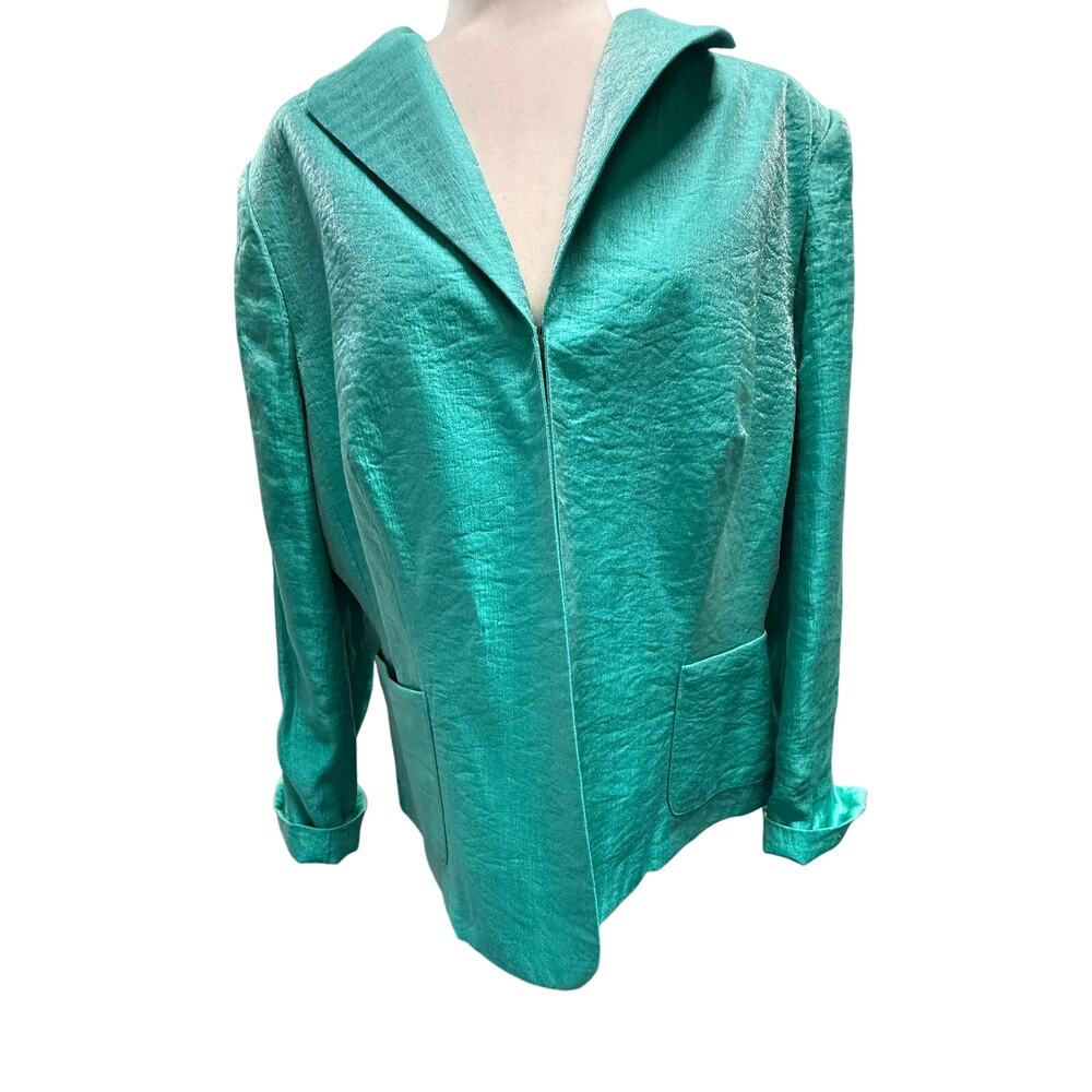 SKU 2049 TanJay Jacket Vintage Lined Suit Green Iridescent Size 16